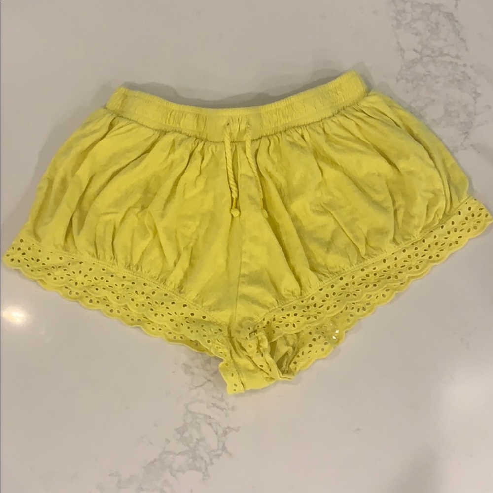 yellow zara shorts
